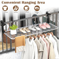 Tangkula Portable Clothes Drying Rack - Extendable Radiator Clothes Airer with Robust Aluminum Frame for Balcony Railings Windowsill