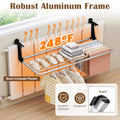 Tangkula Portable Clothes Drying Rack - Extendable Radiator Clothes Airer with Robust Aluminum Frame for Balcony Railings Windowsill