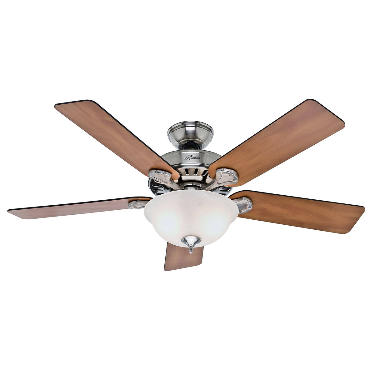 Hunter Pro's Five Minute 52" Ceiling Fan with Light Brushed Nickel Chestnut/Blackened Rosewood Blades