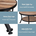Myhozm Industrial Round Metal Coffee Table with Shelf – for Living Room, Home Office, and Bedroom