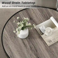 Myhozm Industrial Round Metal Coffee Table with Shelf – for Living Room, Home Office, and Bedroom