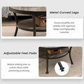 Myhozm Industrial Round Metal Coffee Table with Shelf – for Living Room, Home Office, and Bedroom