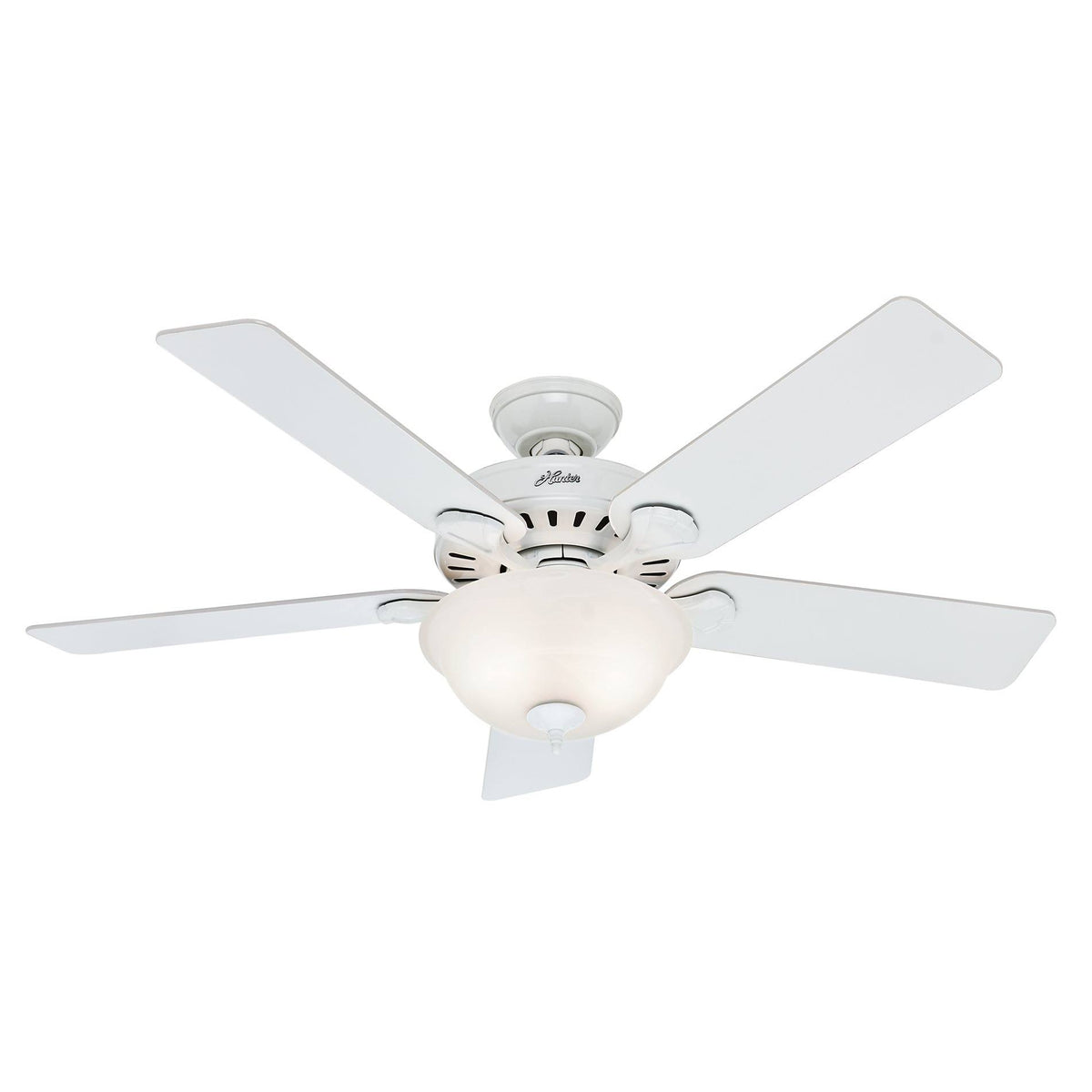 Hunter Pro's Five Minute 52" Ceiling Fan with Light White White/Beech Blades