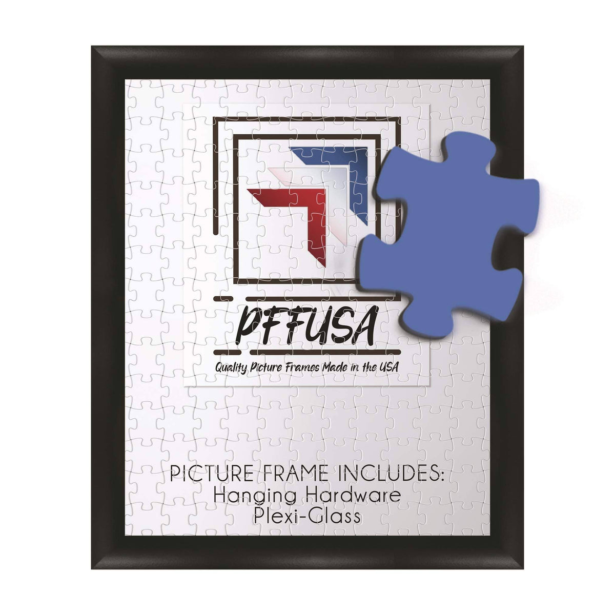 Puzzle Frame - Picture Frame - Poster Frame - 1.25 inch Black MDF Frame - Plexi Glass and Hanging Hardware Included (11.7x15.6)