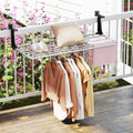 Tangkula Portable Clothes Drying Rack - Extendable Radiator Clothes Airer with Robust Aluminum Frame for Balcony Railings Windowsill