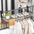 Tangkula Portable Clothes Drying Rack - Extendable Radiator Clothes Airer with Robust Aluminum Frame for Balcony Railings Windowsill