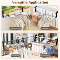 Tangkula Portable Clothes Drying Rack - Extendable Radiator Clothes Airer with Robust Aluminum Frame for Balcony Railings Windowsill